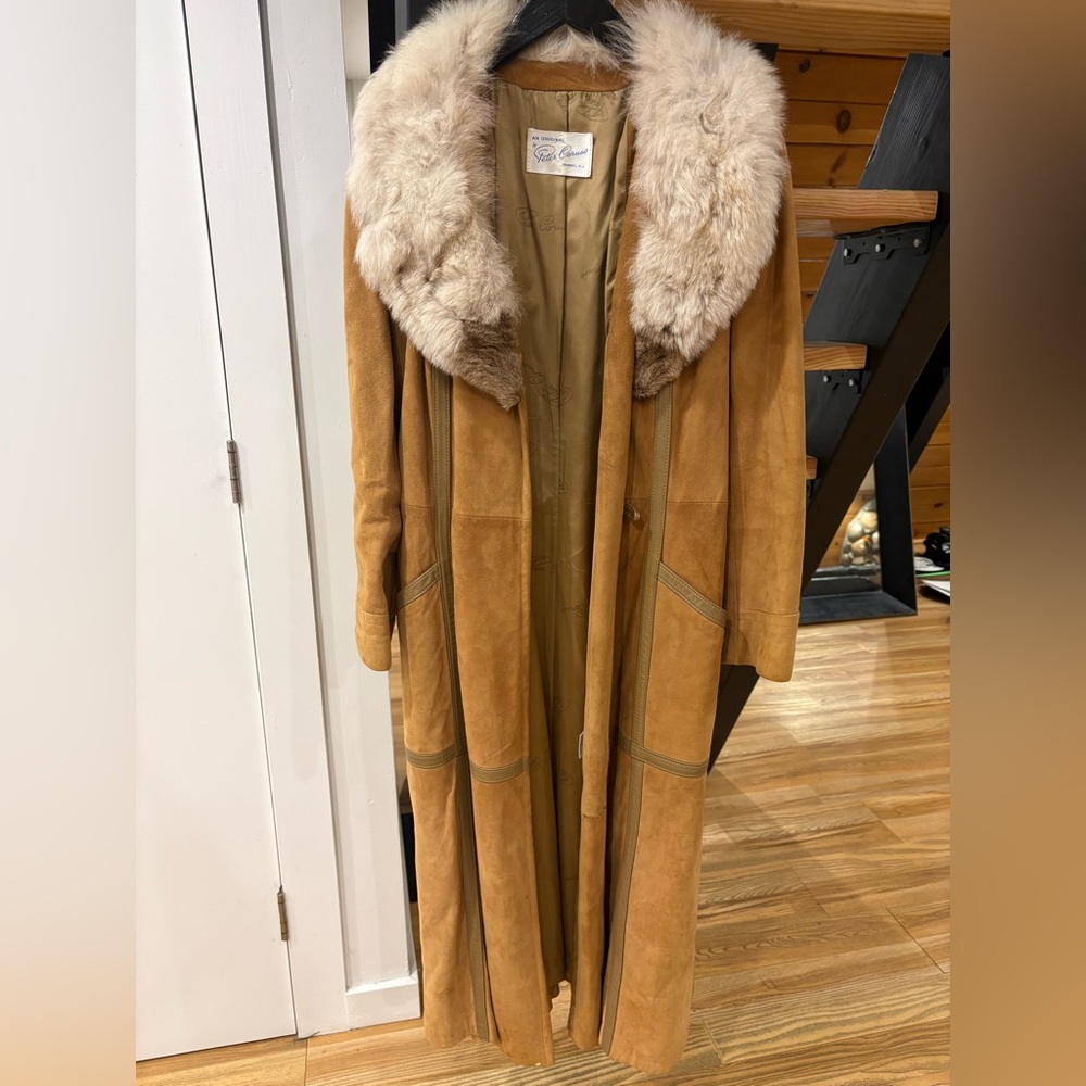 Vintage Suede Jacket with Fur Collar